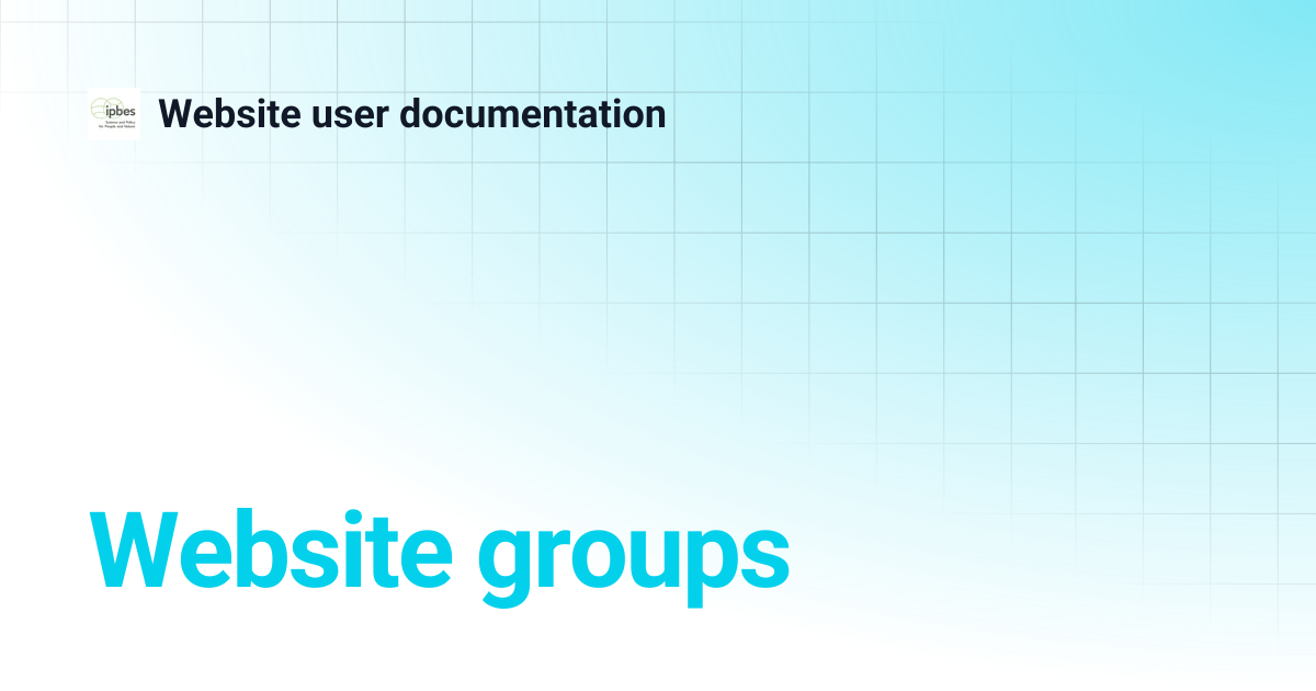 Website groups | Website user documentation